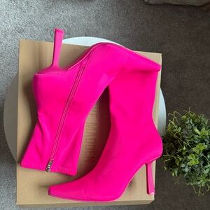 Steve Madden Pink Sock Booties